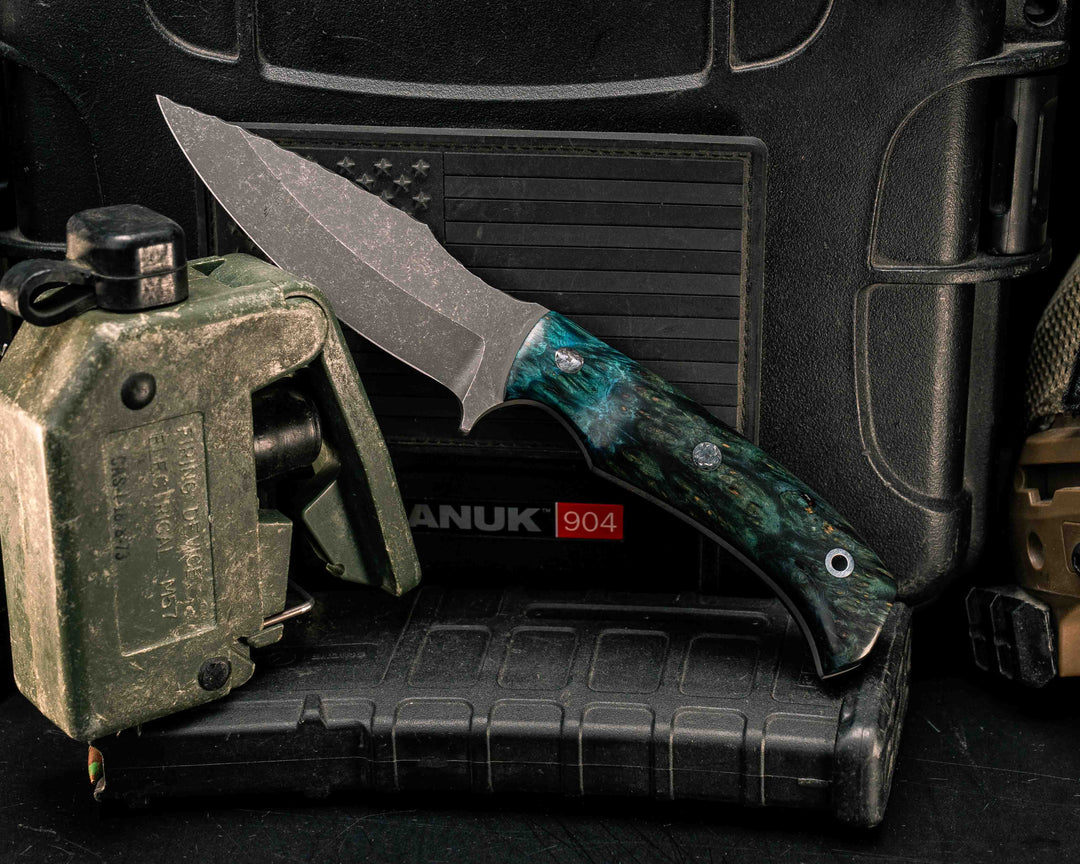 Ishi- Dyed Box Elder, Mosaic Pins, Aluminum Lanyard Pin, Textured Grip