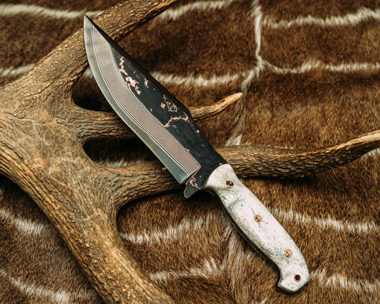 American Bowie Jr.- Baker Forge CopperMai Random Pattern- CO Elk, Patriot Mosaic Pins, Copper Lanyard Pin, Contoured Grip