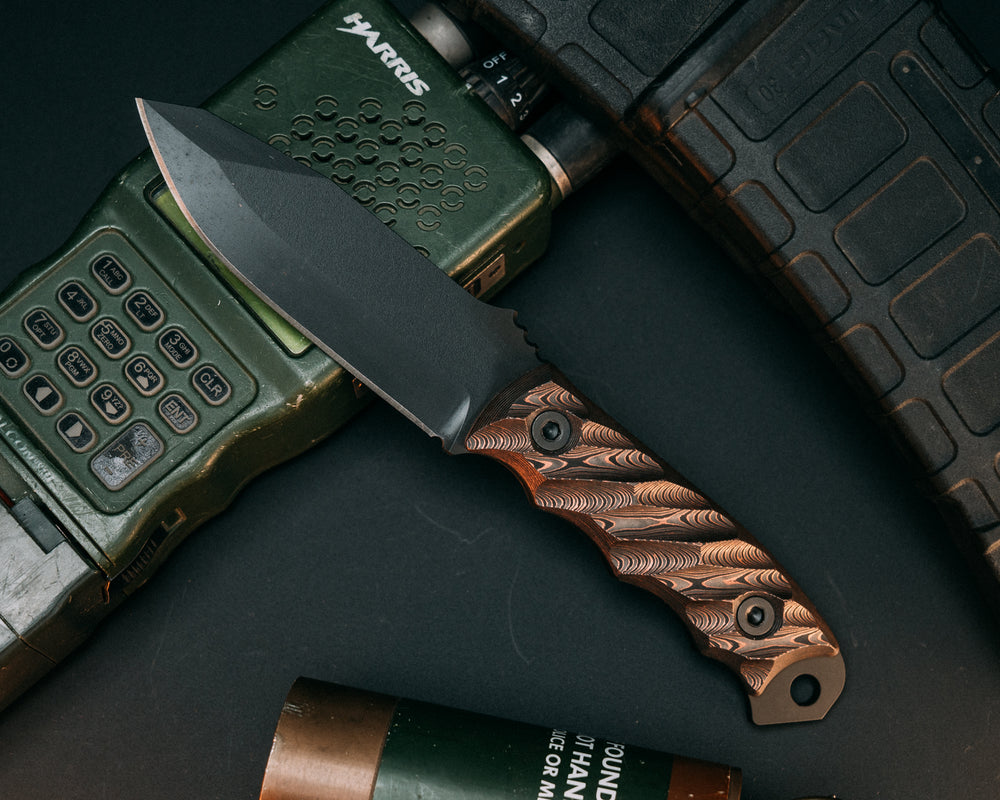 Disaster Jr- Copper Camo Carbon, Armor Black Cerakote, Allen Bolts, Iron Grip