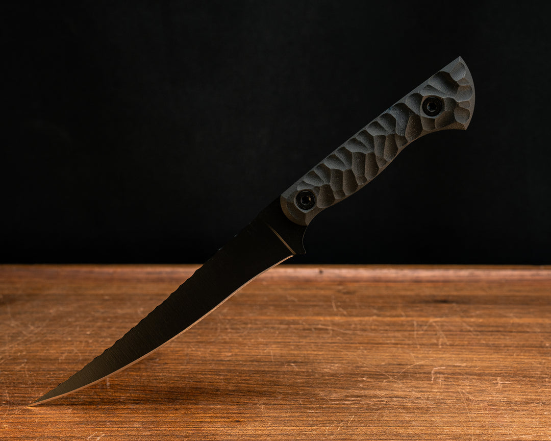 Filet Blade Jr- Black G10, Armor Black Cerakote, Allen Bolts, Textured Grip