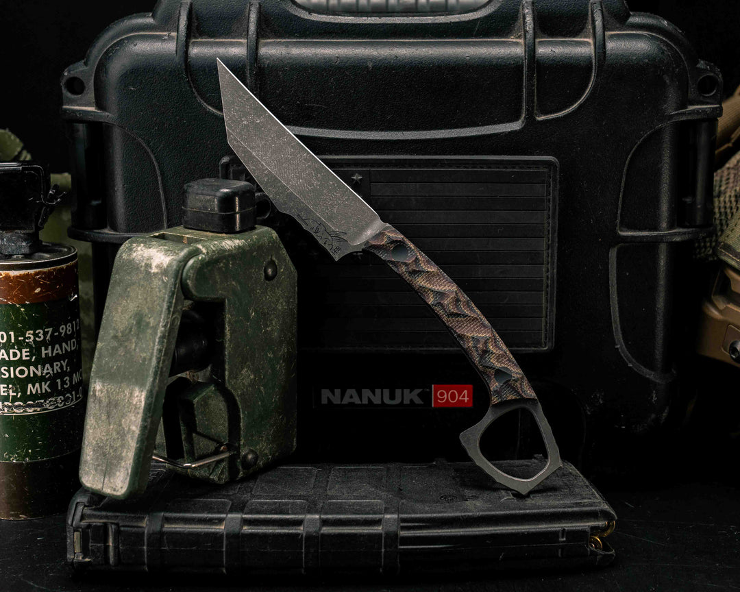 SOPHS- Python Canvas Micarta, CF Pins, Textured Grip