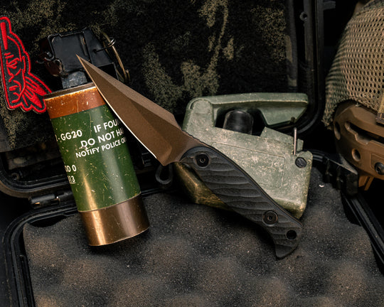 Gulo Gulo- Black G10, Midnight Bronze Cerakote, Allen Bolts, Textured Grip