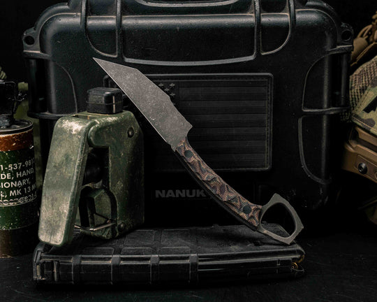 SOPHS- Python Canvas Micarta, CF Pins, Textured Grip