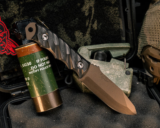 Disaster Jr- Black Dunes Carbon, Midnight Bronze Cerakote, Allen Bolts, Textured Grip