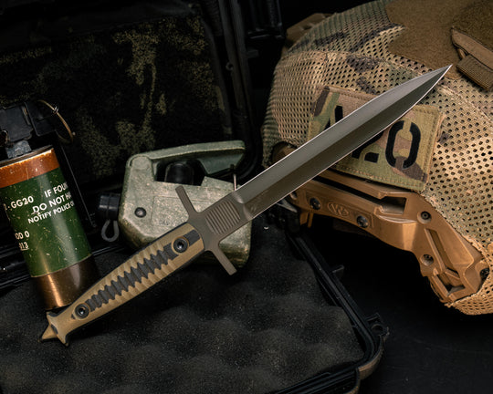 V-42 Dagger- OD Green and Black G10, OD Green Cerakote, Allen Bolts, Textured Grip