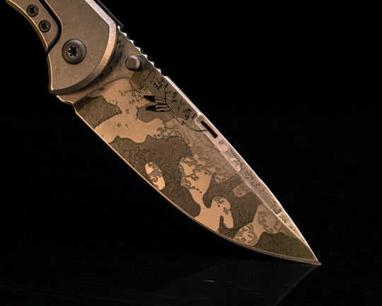 Cav Folder - Black G10, Acid Splash, Textured Grip, TI Frame.