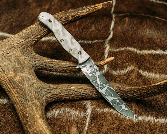 Crow Breakdown- Mosaic Pins, Wolf Mosaic Pin, Textured Grip