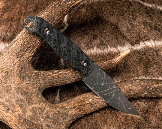 Crow Jr- Black Canvas Micarta, Ti Allen Bolts, Textured Grip