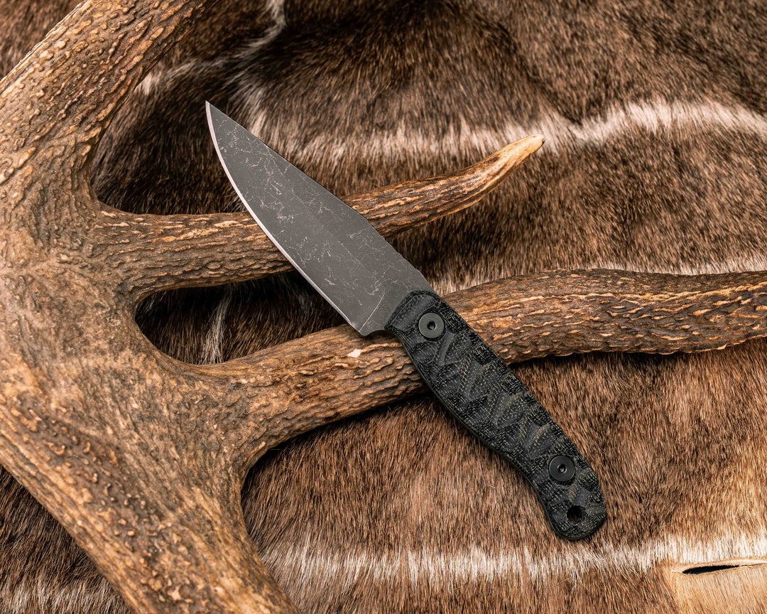 Feather Light- Black Canvas Micarta, Allen Bolts, Textured Grip