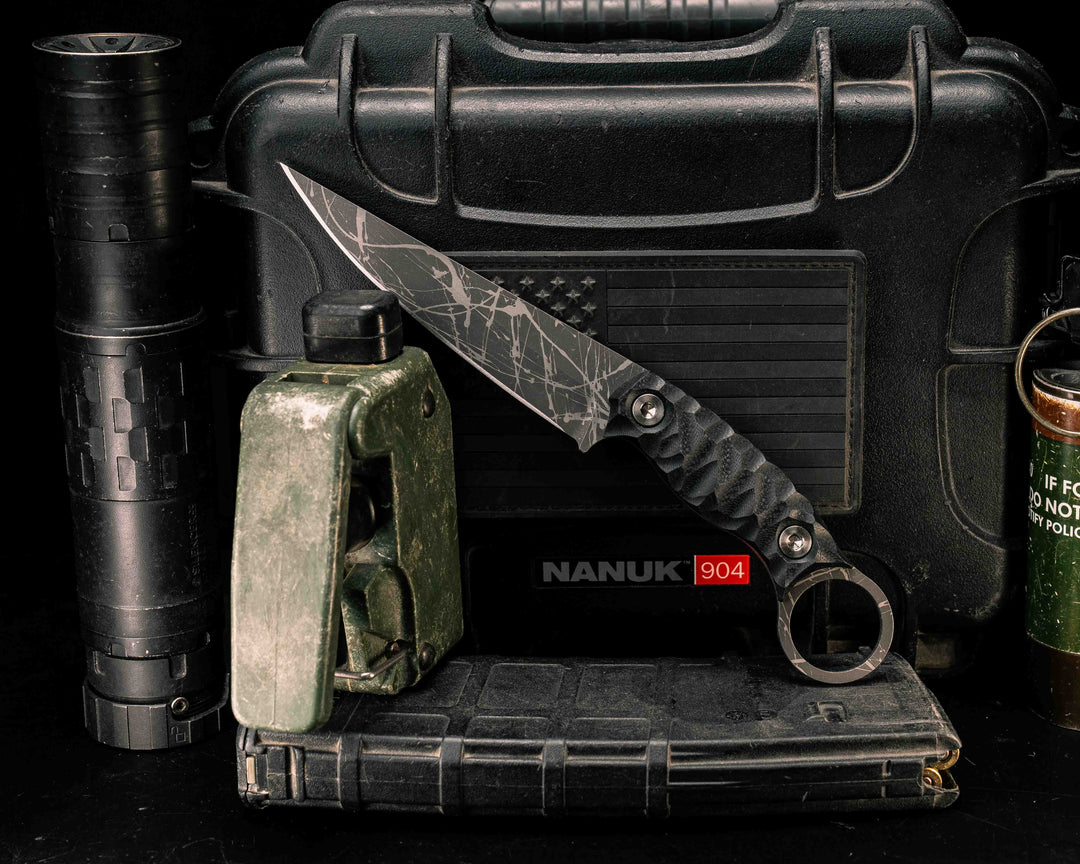 Osoraku 4"- Black G10, Allen Bolts, Textured Grip