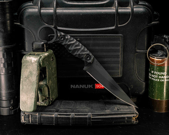 Osoraku 4"- Black G10, Armor Black Cerakote, Allen Bolts, Textured Grip