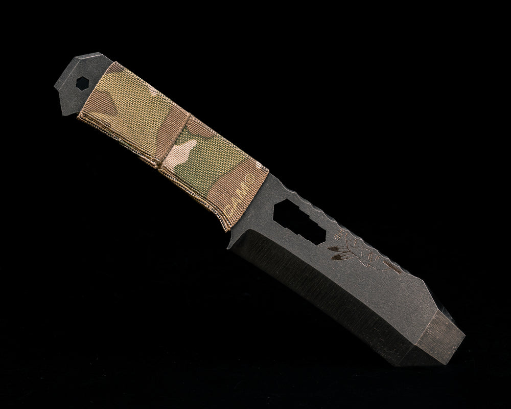 Breacher Bar Multi-tool Prybar- Multicam Elastic Bands, Phillips Bit Included, Acid Etch and Rock Wash Finish
