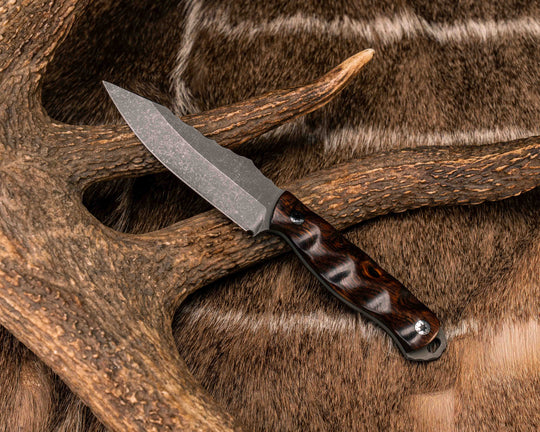 Field Knife Jr- Desert Ironwood. Mosaic Pins, Textured Grip