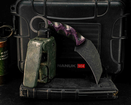 Karambito- Dyed Buckeye Over Jungle Wear FAT Carbon, Mosaic Pins, Textured Grip