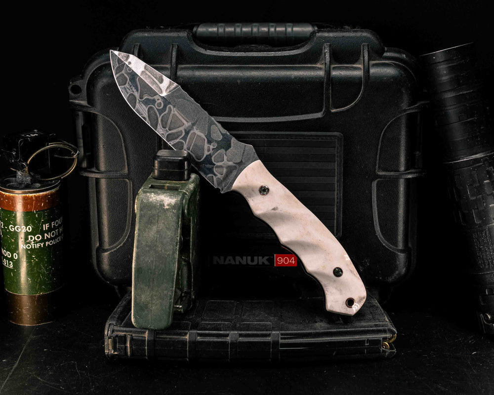 Disaster Breacher Gen 3- Elk antler, Mosaic Pins, Copper Lanyard Pin, Textured Grip