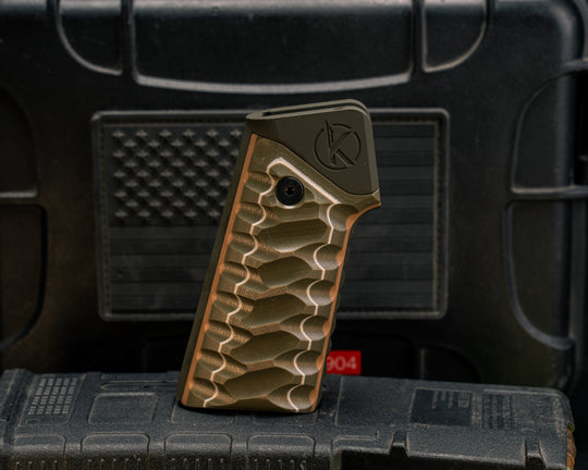 AR style Grip System - OD Green, White and Coyote G10, Magpul OD Green Cerakote, Snake Grip
