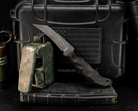 Draugr- Desert Ironwood, CF Pins, CF Lanyard Pins, Textured Grip, Rustic Finish