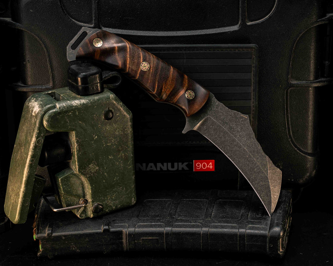 Vulture- Hawaiian Curly Koa, Mosaic Pins, Textured Grip