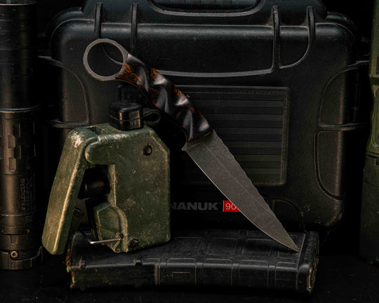 Osoraku 4"- Desert Ironwood, CF Pins, Textured Grip