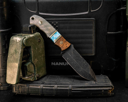 Disaster Cub- Teak, Black G10 and Brasss Pin Striping, Larimar Tru-stone Split, Ram's Horn, Mosaic Pins, Brass Lanyard Pin, Smooth Grip
