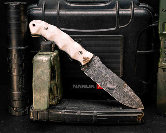 Disaster Breacher Gen 3- Elk antler, Mosaic Pins, Copper Lanyard Pin, Textured Grip