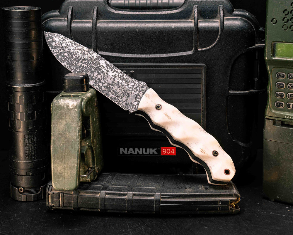 Disaster Breacher Gen 3- Elk antler, Mosaic Pins, Copper Lanyard Pin, Textured Grip