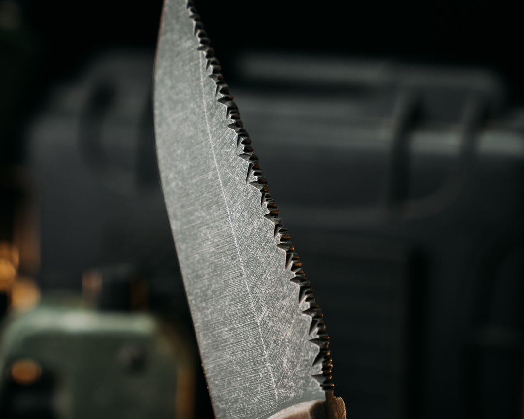 Full Term- Navy S.E.A.L. AOR1 Cammie Micarta, CF Pins, Textured Grip