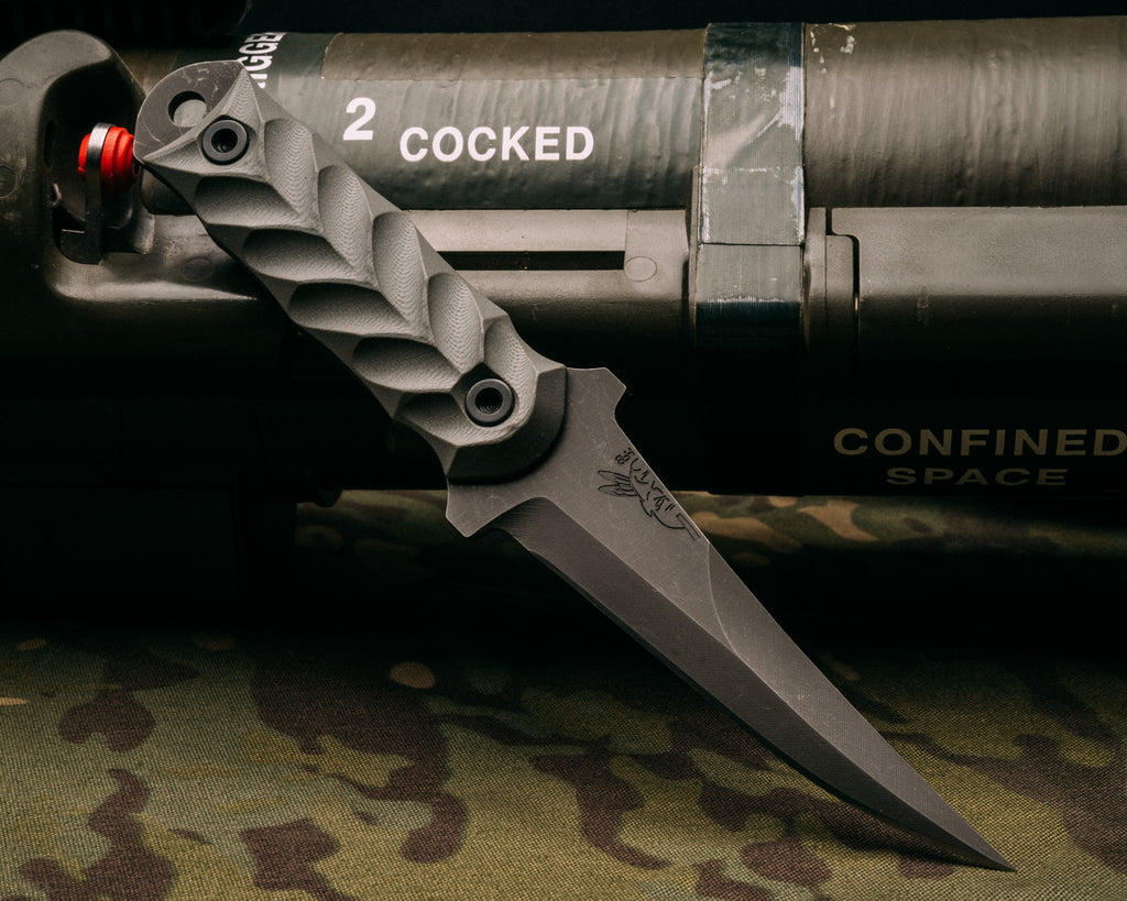 Combat Filet- Grey G10, allen bolts, iron grip