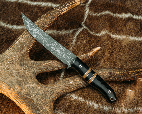 Crow Breakdown- Black Burlap Micarta, Brass, Coyote G10, Black G10, Brass and Black Canvas Micarta Split, Mosaic Pins, Brass Lanyard Pin, Contoured Grip