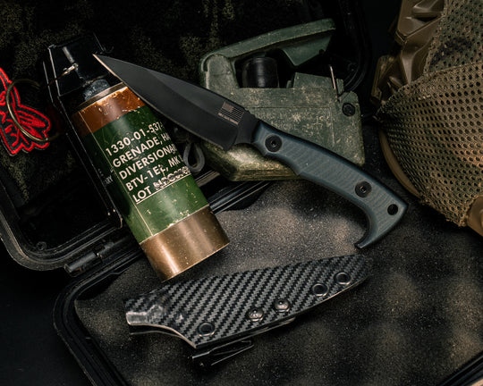 Special K HFB-X-KBD Collab- Ghost Over Black G10, Armor Black Cerakote, Allen Bolts, Textured Grip
