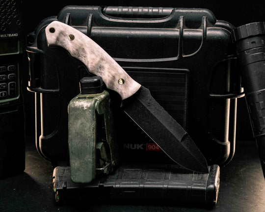 Disaster Breacher Gen 3- Elk Antler, Mosaic Pins, Brass Lanyard Pin, Textured Grip