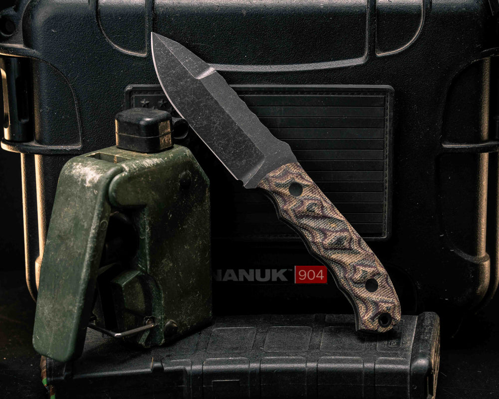 Disaster Cub Gen 3- Python Canvas Micarta, CF Pins, CF Lanyard Pin, Textured Grip