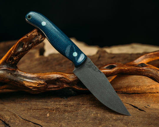 Crow Scalper - Admiral Jute Micarta, Brittany G10 Pins, Jade G10 Lanyard Pin, Contoured Grip