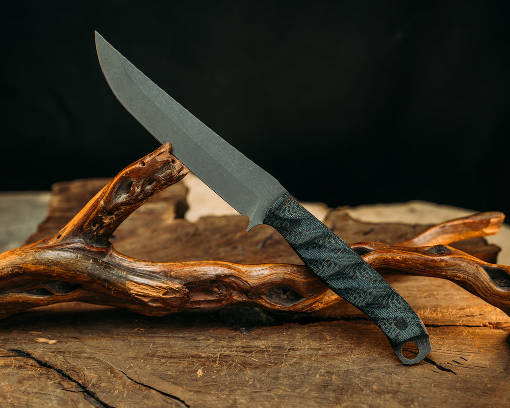 Crow Breakdown - Kamari Burlap Micarta, CF Pins, Textured Grip.