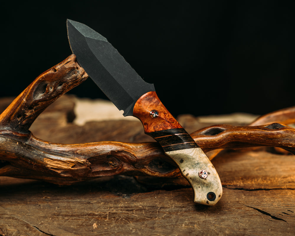 Disaster Cub - Amboyna, Copper Pin Striping, Gold Dark Matter Carbon, Buckeye, Patriot Mosaic Pins, CF Lanyard Pin, Grooved Grip.