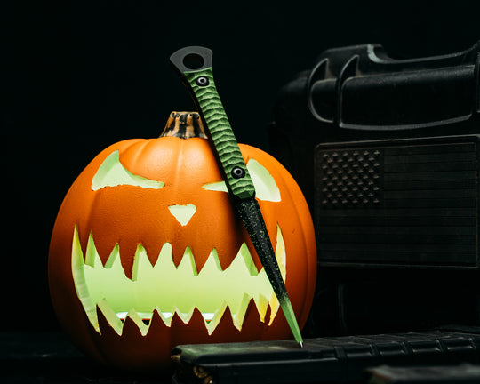 Cardiac Spike (2025 Halloween Edition)  - Toxic Green G10, Armor Black Cerakote w/ Green Splatter, Allen Bolts, Iron Grip.