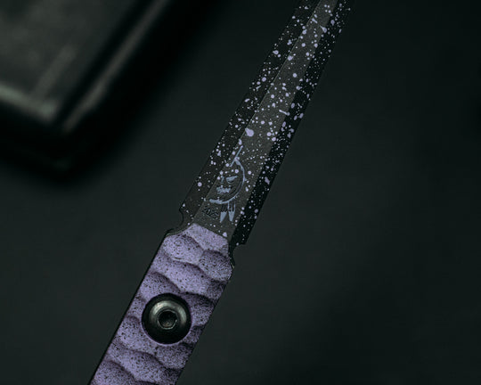 Cardiac Spike (2025 Halloween Edition)  - Purple G10, Armor Black Cerakote w/ Purple Splatter, Allen Bolts, Iron Grip.