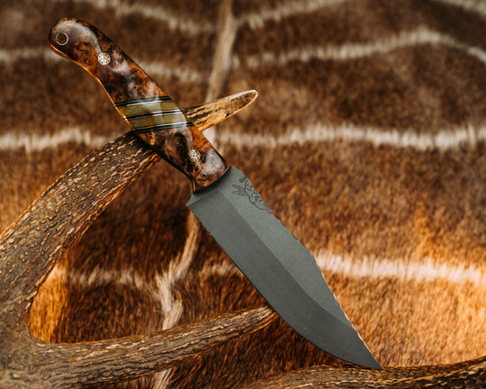 Crow Scout- Black Ash, Black G10 and OD Green G10 Pin Striping, OD Green Canvas Micarta, Mosaic Pins, Brass Lanyard Pin, Textured Grip