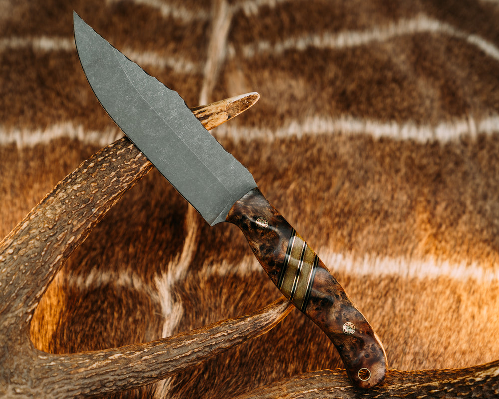 Crow Scout- Black Ash, Black G10 and OD Green G10 Pin Striping, OD Green Canvas Micarta, Mosaic Pins, Brass Lanyard Pin, Textured Grip
