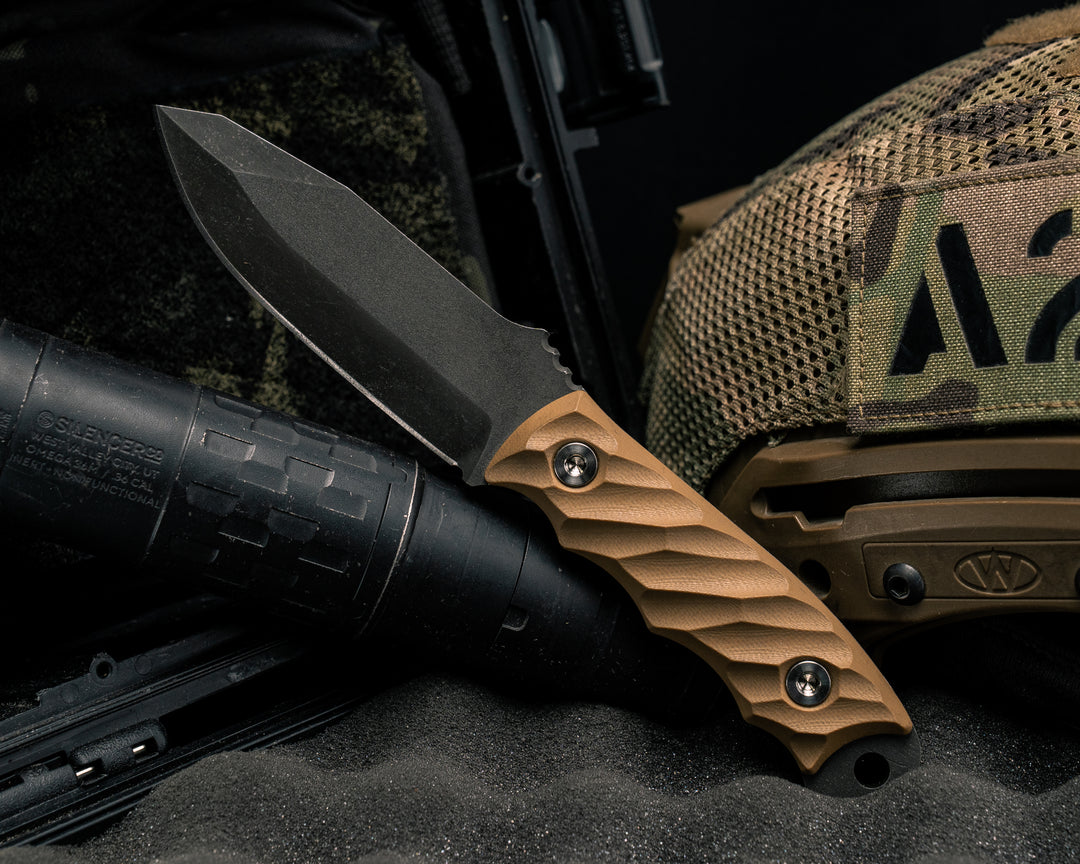 Disaster Jr- Coyote G10, Ti Allen Bolts, Textured Grip