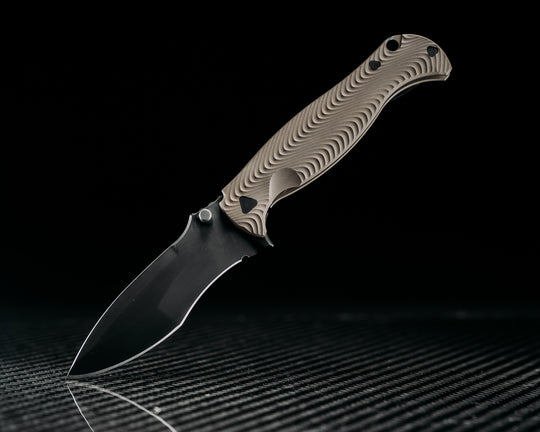 Extremis Folder - Blasted Bronze Anodized Titanium Ti Scales, PVD Coated Blade, Deep Carry Pocket Clip