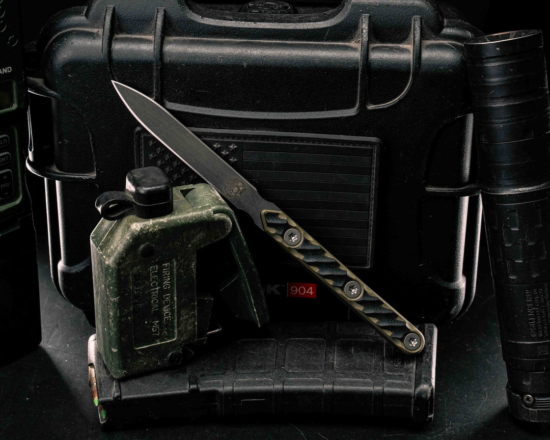 OSS Spike - Black/OD Green G10, Allen Bolts, Textured Grip
