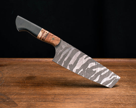 Nakiri- Maple, Black G10, OD Green G10, Copper, Red G10 and Coyote G10 Pin Striping, Spalted Maple Split, Black Canvas Micaela, Mosaic Pin, CF Pin, Smooth Grip