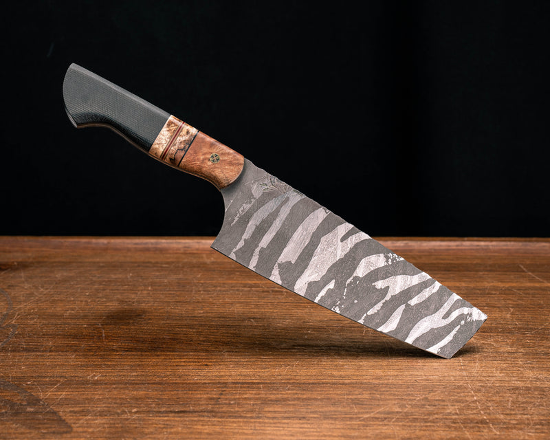 Nakiri- Maple, Black G10, OD Green G10, Copper, Red G10 and Coyote G10 Pin Striping, Spalted Maple Split, Black Canvas Micaela, Mosaic Pin, CF Pin, Smooth Grip