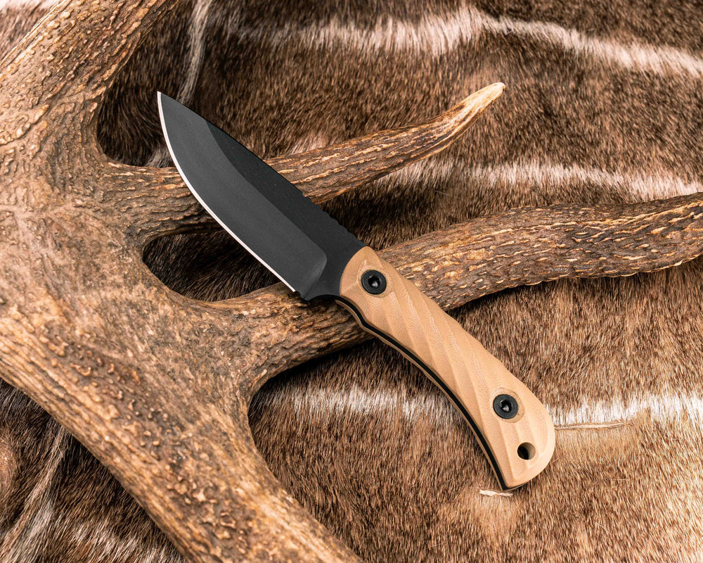 Cav Jr- Coyote G10, Armor Black Cerakote,  Allen Bolts, Textured Grip