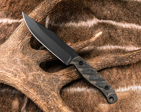 Crow Scout - OD Green/Black Canvas Micarta, Armor Black Cerakote, Allen Bolts, Textured Grip