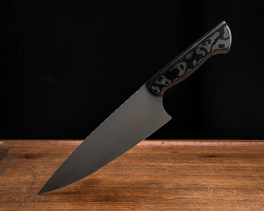 Chef Blade- Gold Camo Carbon, Brass Pins, Smooth Grip