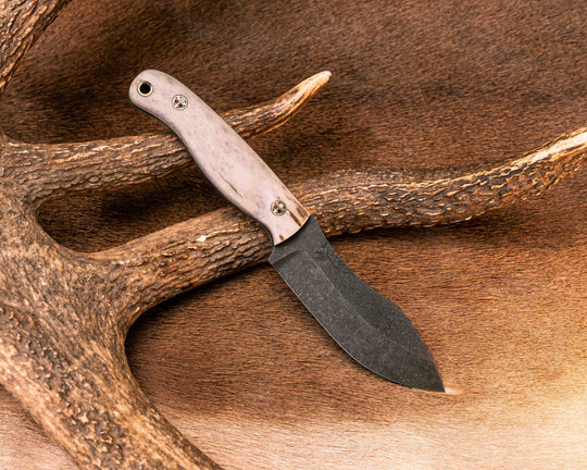 Skinner Jr- Elk Antler, Patriot Mosaic Pins, Brass Lanyard Pin, Textured Grip
