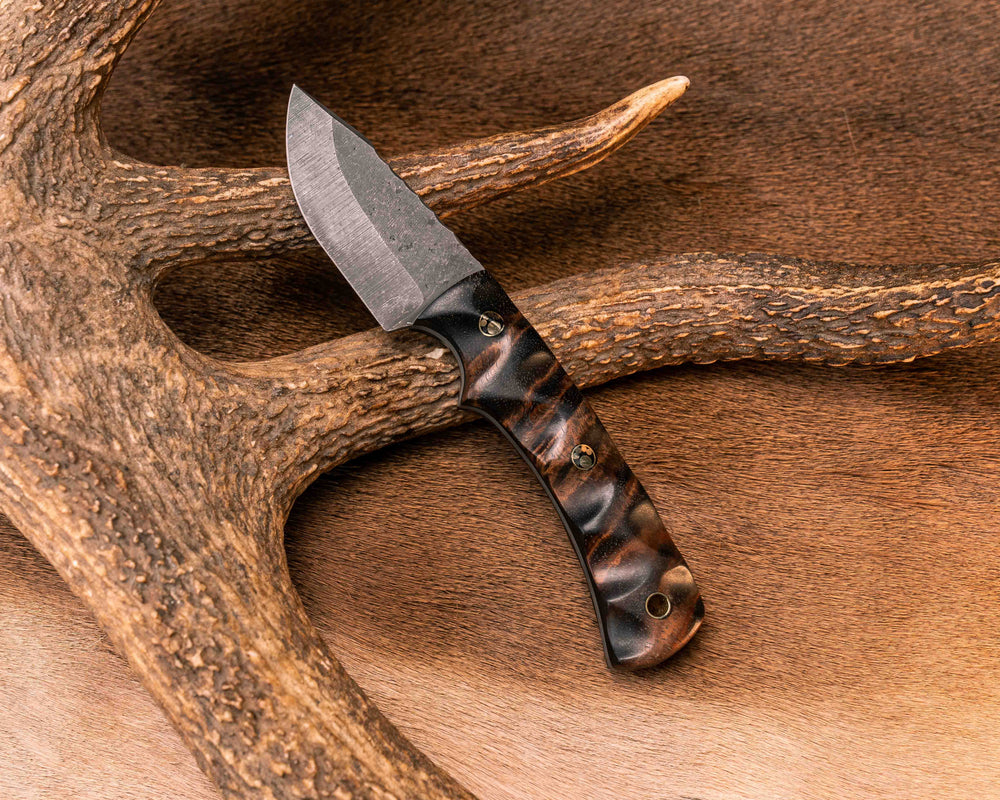 Beef Harpoon- Hawaiian Curly Koa, Mosaic Pins, Brass Lanyard Pin, Textured Grip