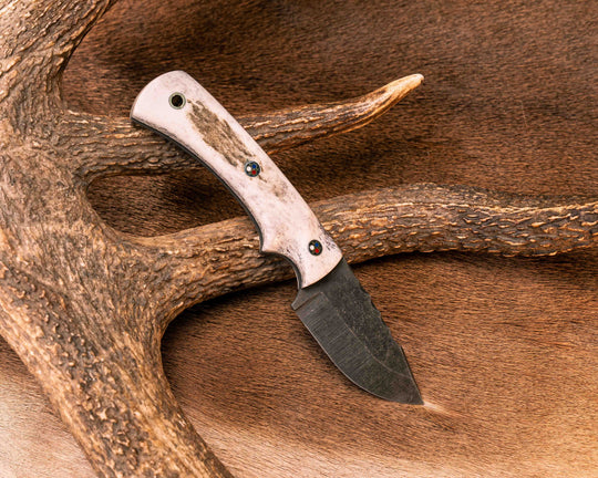 Beef Harpoon- Elk Antler, Patriot Mosaic Pins, Brass Lanyard Pin, Textured Grip